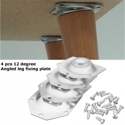 Angled table leg fixing plate - mounting bracket for furniture legs - set 4 piecesFurniture
