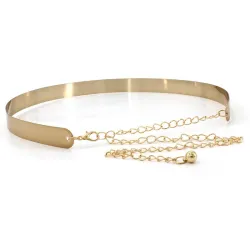 Fashionable metallic belt with a chainBelts