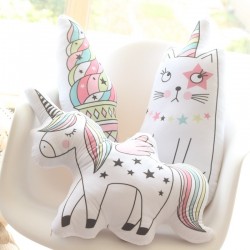 Unicorn, cat and ice-cream shaped pillow - soft toyCushions