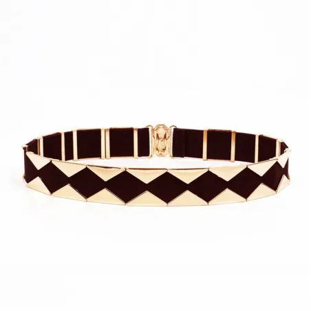 Elegant elastic belt with golden trianglesBelts