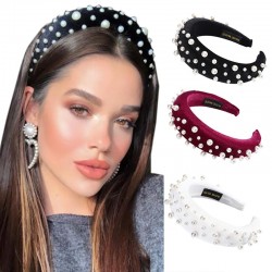 Fashionable velvet headband with pearlsHair