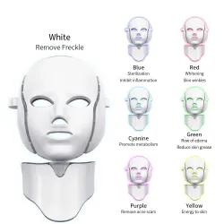 7 colors LED electric face and neck mask - acne treatment - light therapySkin