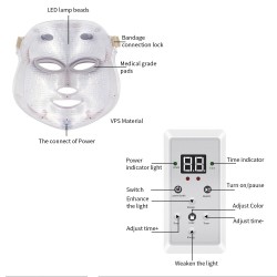 7 colors LED electric face and neck mask - acne treatment - light therapySkin