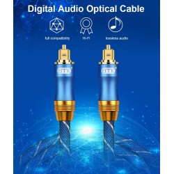 Toslink - OD6.0 - SPDIF - digital optical fiber audio cable - braided - 1m - 1.5m - 2m - 3m - 5m - 8m - 10m - 15mCables