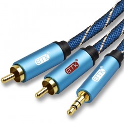 EMK 3.5mm to 2RCA AUX audio cable - 1m - 1.5m - 2m - 3m - 5mCables