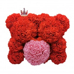 Two bears made from infinity roses - 25-35cm - rose bearValentine's day