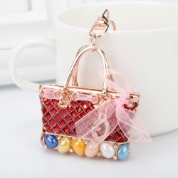 Crystal bag - gold keychainHobbies & Collections