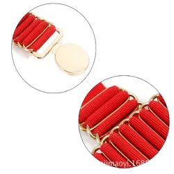 Elegant elastic belt with gold round buckleBelts
