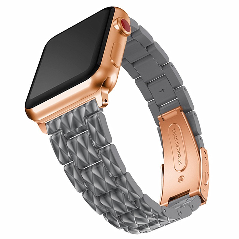 resin strap for apple watch band link bracelet watchband for iwatch - 4/3/2 iwatch bands rose red steel buckleAccessories