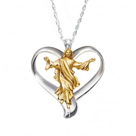 Jesus heart pendant - stainless steel necklaceNecklaces