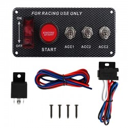 Ignition switch panel for racing car - engine start push button - toggle switch - 12V LED - QT313Electronics & Tools