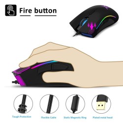 M625 - 12000 DPI - PMW3360 - USB wired gaming mouse - 7 buttons - RGB backlight - with Fire KeyMouses