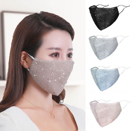 PM2.5 - anti-dust - anti-bacterial - reusable - face- / mouth mask with sequins - washableMouth masks