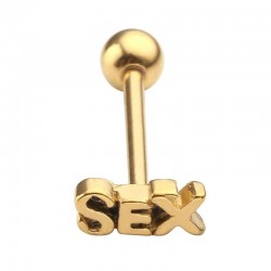 Tongue piercing - sex - silver/gold - stainless steelEarrings