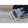 Fashionable canvas belt with double alloy buckle - stripedBelts