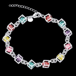 Multi-colored cubes bracelet - 925 sterling silverBracelets