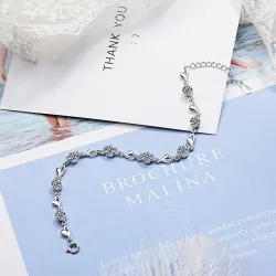 Bracelet with hearts & zirconia - 925 sterling silverBracelets