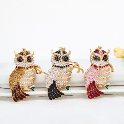 Cute Owl - Rhinestone - KeychainKeyrings
