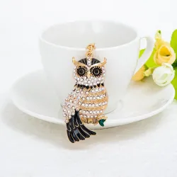 Cute Owl - Rhinestone - KeychainKeyrings