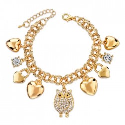 Luxury bracelet with charms & crystals - gold - silverBracelets