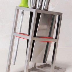 Knives holder stand - 6 holes - stainless steel kitchen storage rackKitchen knives