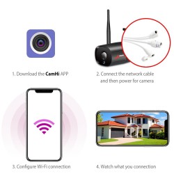 5 MP - 1920P HD - wireless security camera - two way audio - WiFi - support Onvif - waterproofSecurity cameras