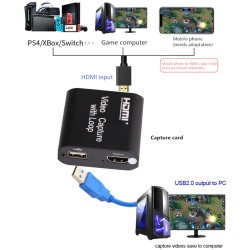 1080P Capture Device - HDMI To USB - 2.0 - 4KHDMI Switch