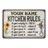 Vintage flowers - garden rules - metal sign - posterPlaques & Signs