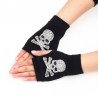 Knitted gloves - fingerless - rivets - diamonds - skullGloves