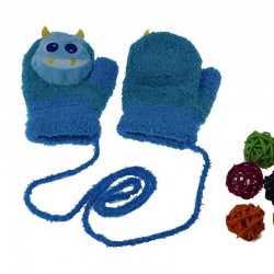 Kids winter mittens - animal design - with ropeClothing