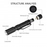 Mini flashlight - with clip - 3 light modes - adjustable focusTorches