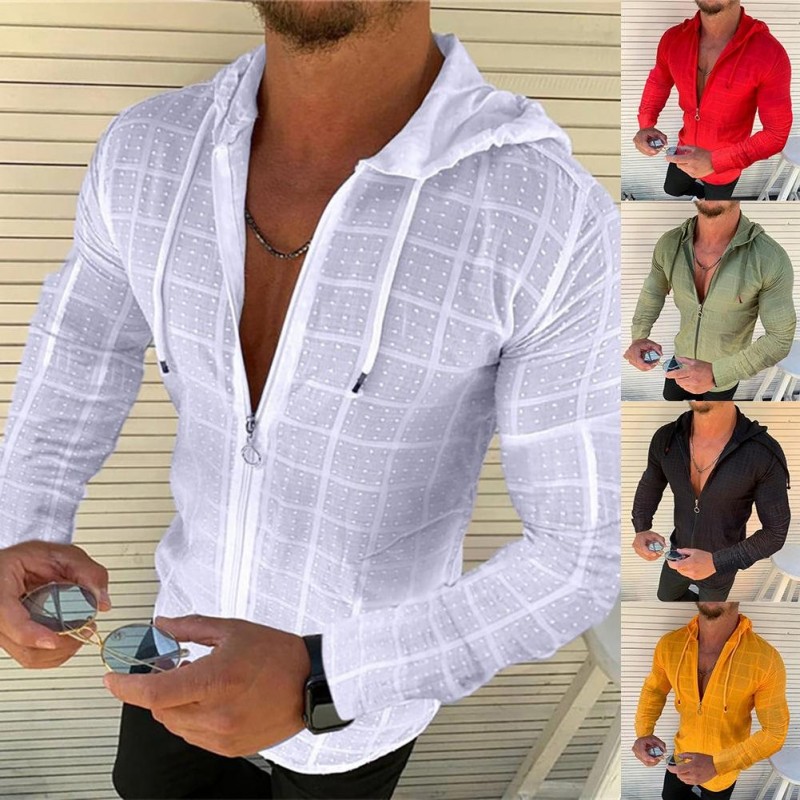 Long sleeve hoodie - with zipper - slimHoodies & Sweatshirt