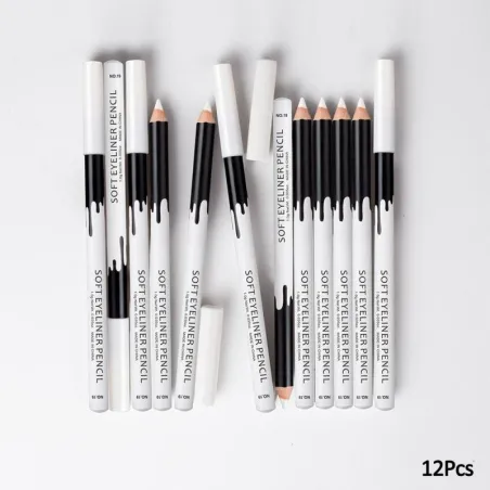 White eye pencil - eyeliner - 12 piecesEyes