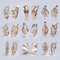Cut out flowers - cubic zircon - crystal earringsEarrings