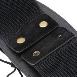 Retro belt - wide buckle and strings - elastic leather corsetBelts