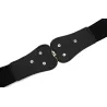Fashionable elastic wide belt - leafs emblem buckleBelts