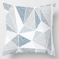 Blue geometric design - cushion cover - polyester - 45 * 45cmCushion covers