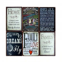 Family Home Rules & Quotes - metal sign - wall poster