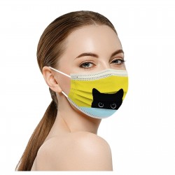 10 pieces - protective mouth / face mask - 3-layer - disposable - cat printMouth masks