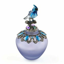 Vintage handmade glass perfume bottle - refillable - blue bird - 40mlPerfumes