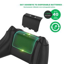 Dual slot charging station for XBOX Serie X wireless controller - 2 * 600mAh rechargeable batteries - cableControllers