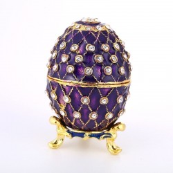 Vintage Easter egg - metal jewelry box with crystalsWomen's Jewellery