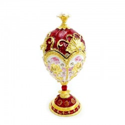 Faberge-egg - jewelry box - red & gold enamelWomen's Jewellery