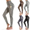 Fitness - Yoga - leggings with pockets - compressed - sweat-absorbent - high waist - leopard printFitness