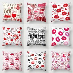 Valentine's Day - lips - hearts - day - cushion cover - 45 * 45cmCushion covers