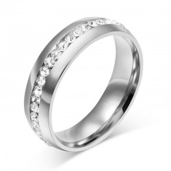 Elegant ring with crystals - stainless steelRings