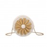 Small round shoulder bag with a flower - with a chain strap - leatherHandbags