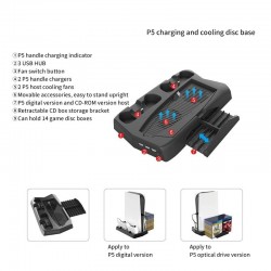 PS5 - 3 in 1 DE/UHD host - multifunctional charging base - cooling fan - game discs storageAccessories
