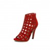 Hollow-out high heel pumps - ankle sandals - with a back zipperPumps