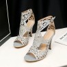 Sexy hollow pumps - high heel sandals - with an ankle strapPumps